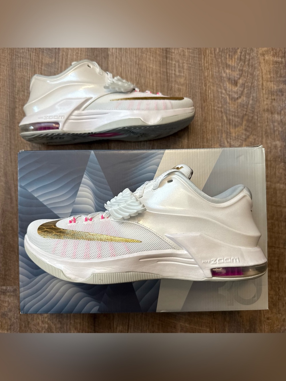 Nike KD 7 VII PRM Premium Aunt Pearl White Pink